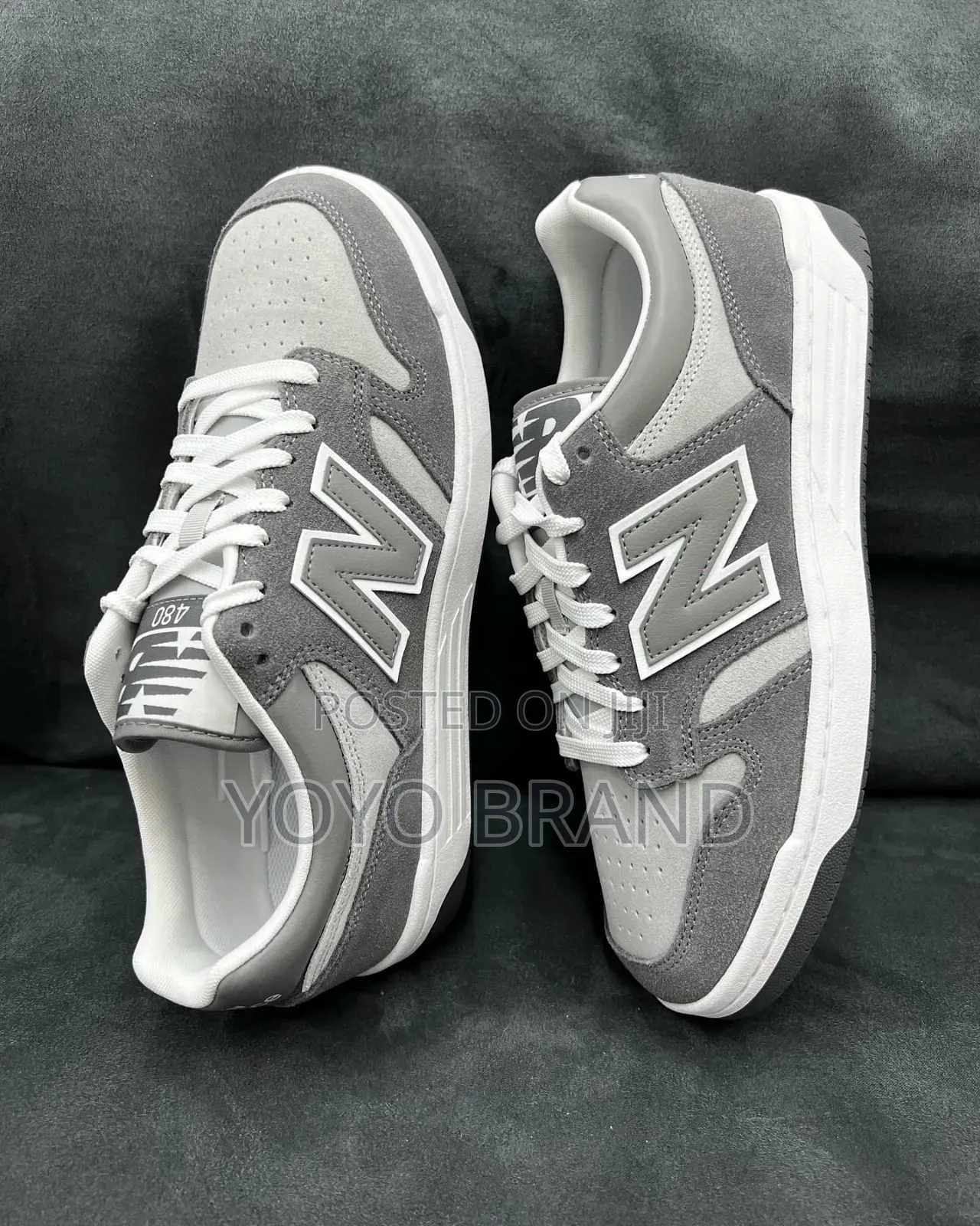 New Balance 480 Sneakers Grey and White "Castlerock"