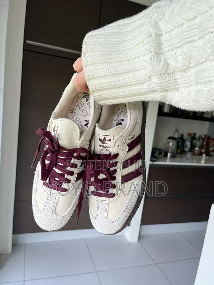 Adidas Samba OG "Wonder White/Maroon" Unisex Sneakers