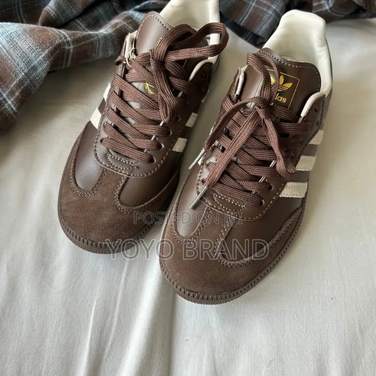 Adidas Samba OG Dark Brown/White Stripes Unisex Sneakers