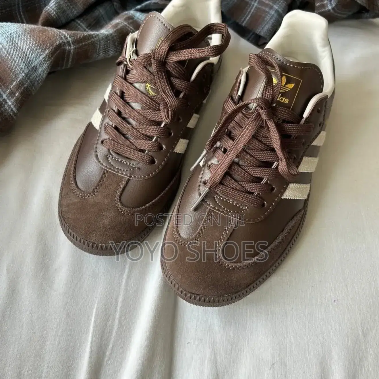 Adidas Samba OG Dark Brown/White Stripes Unisex Sneakers