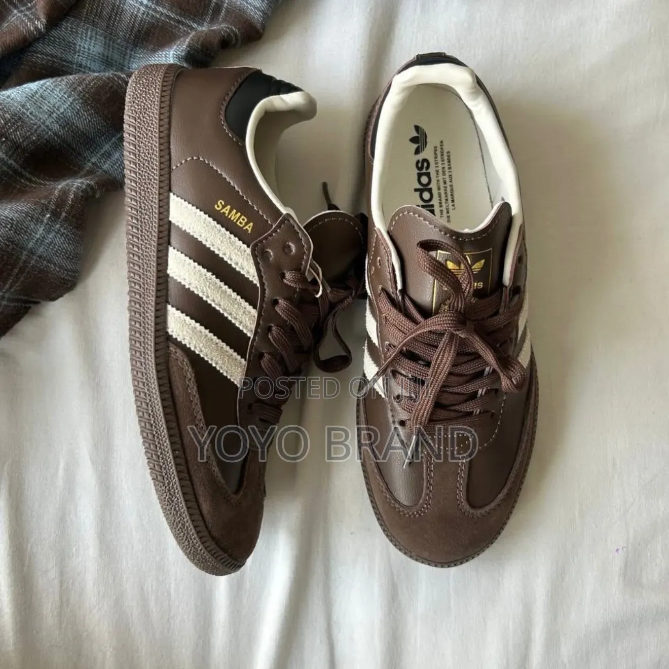 Adidas Samba OG Dark Brown/White Stripes Unisex Sneakers