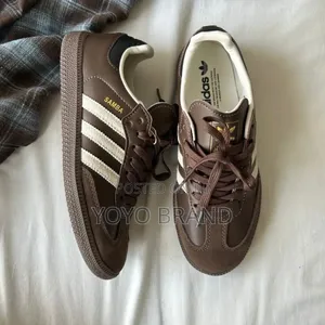 Adidas Samba OG Dark Brown/White Stripes Unisex Sneakers