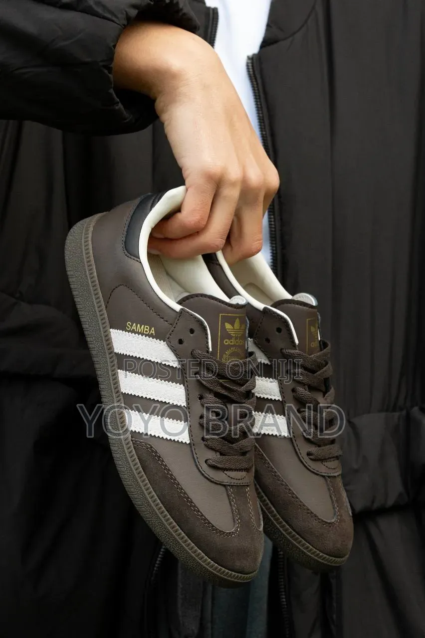 Adidas Samba OG Dark Brown/White Stripes Unisex Sneakers