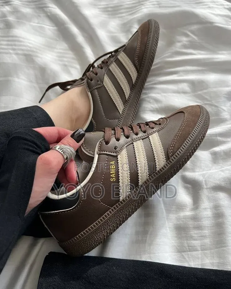 Adidas Samba OG Dark Brown/White Stripes Unisex Sneakers