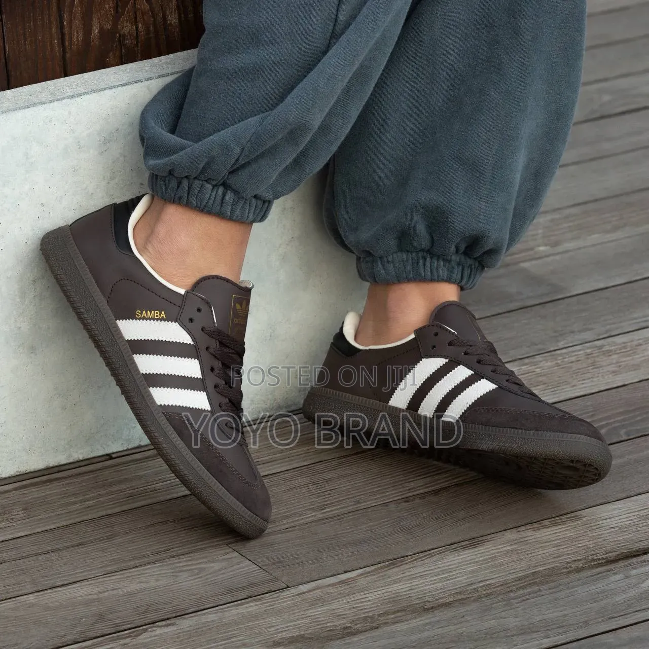 Adidas Samba OG Dark Brown/White Stripes Unisex Sneakers