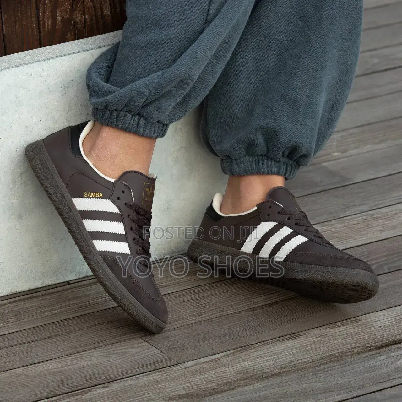 Adidas Samba OG Dark Brown/White Stripes Unisex Sneakers