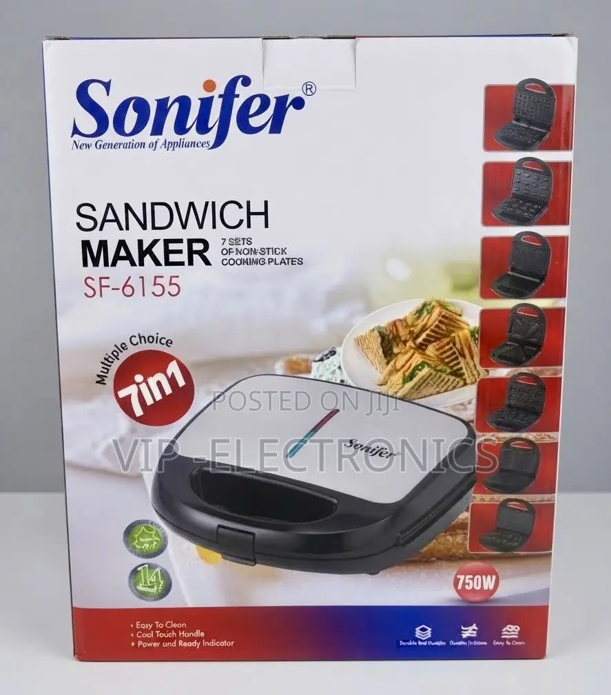 Sonifer Sandwich Maker 7-in-1 SF-6155 – 750W Multi Snack Maker