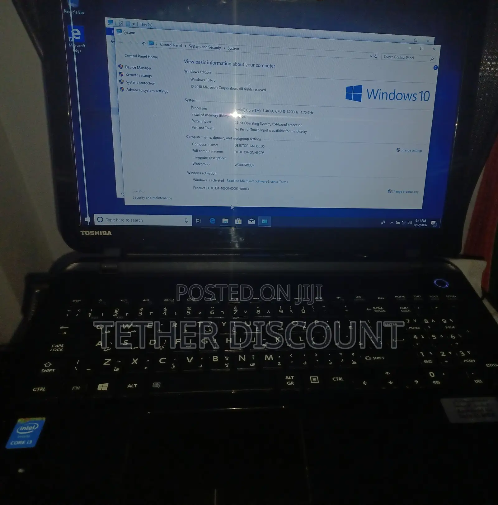 Laptop Toshiba Satellite C55 4GB Intel Core Ultra 7 SSD 250GB