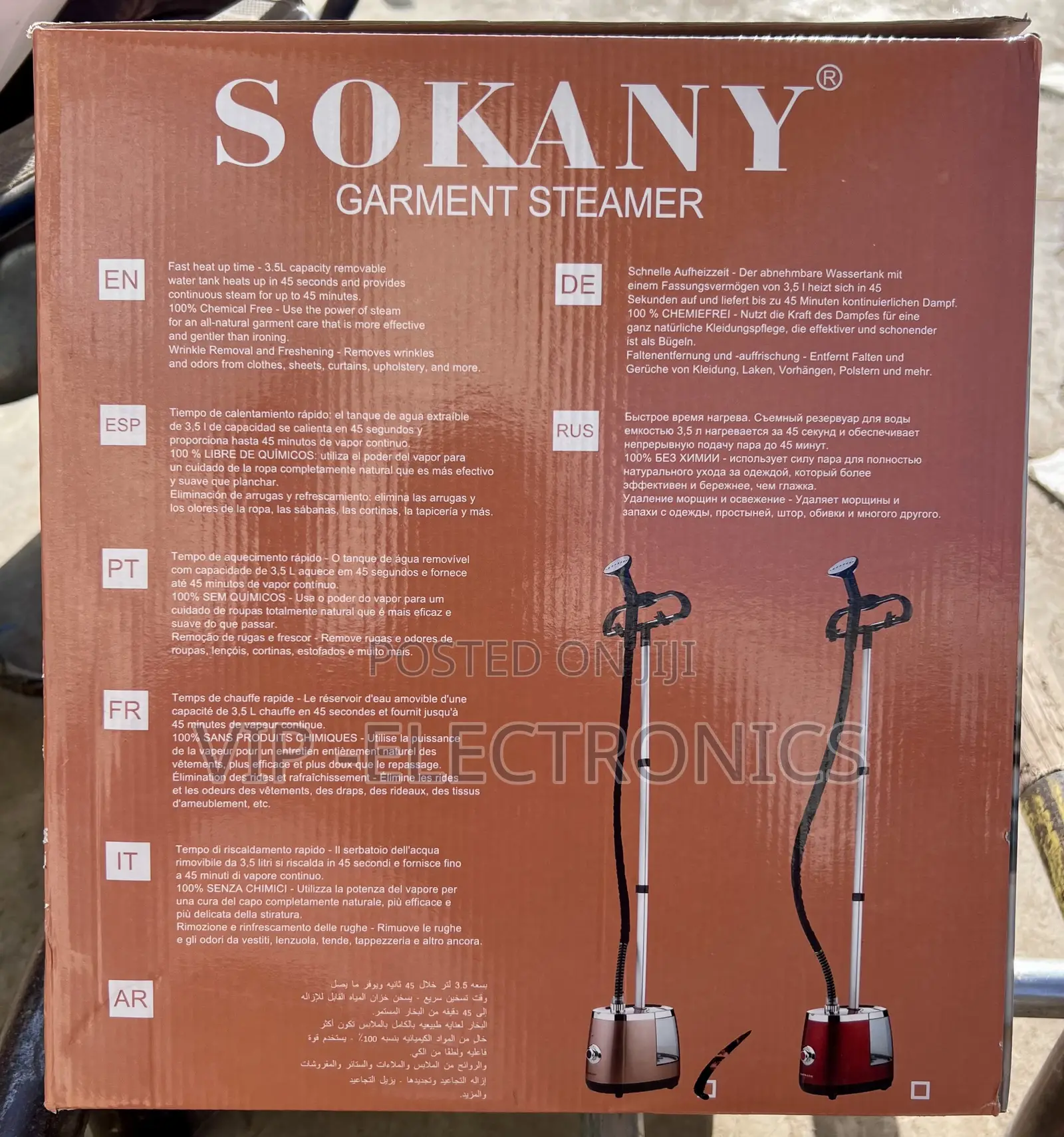 SOKANY Garment Steamer Powerful 2000W Heating System and Large 3.5L