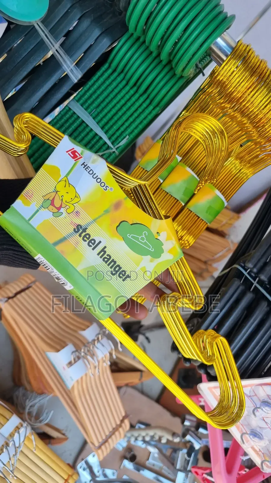 Golden Color .High-Quality Imported Steel Hanger Pack of 24pc