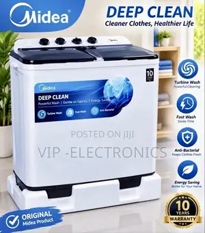 Midea Washing Machine 12KG– Semi Automatic, Powerful Wash