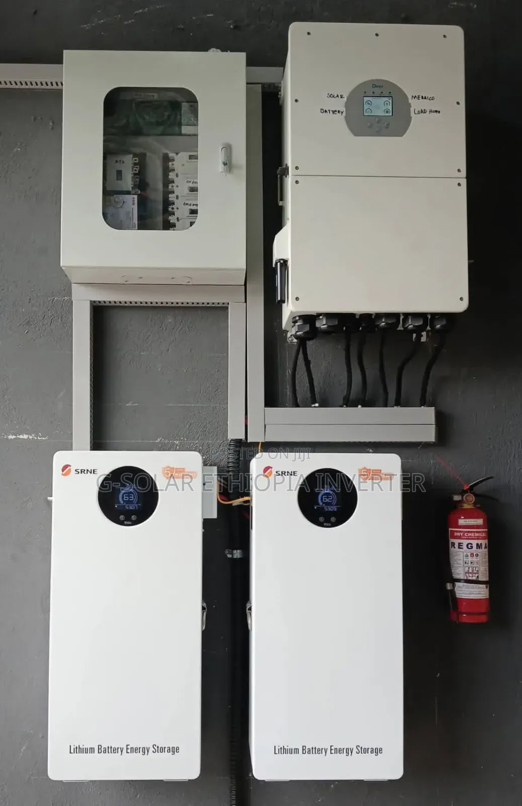 10kw Solar Power System Ethiopia/10kw Inverter +10.24kwh Battery+8*620