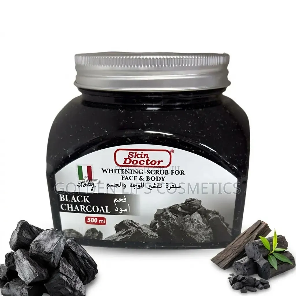 Skin Doctor Black Charcoal Whitening Scrub Face and Body 500ml