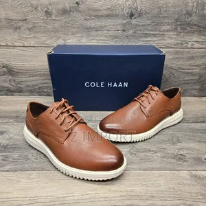 Cole Haan Men's Grand+ Plain Toe Oxfords British Tan Leather Shoe