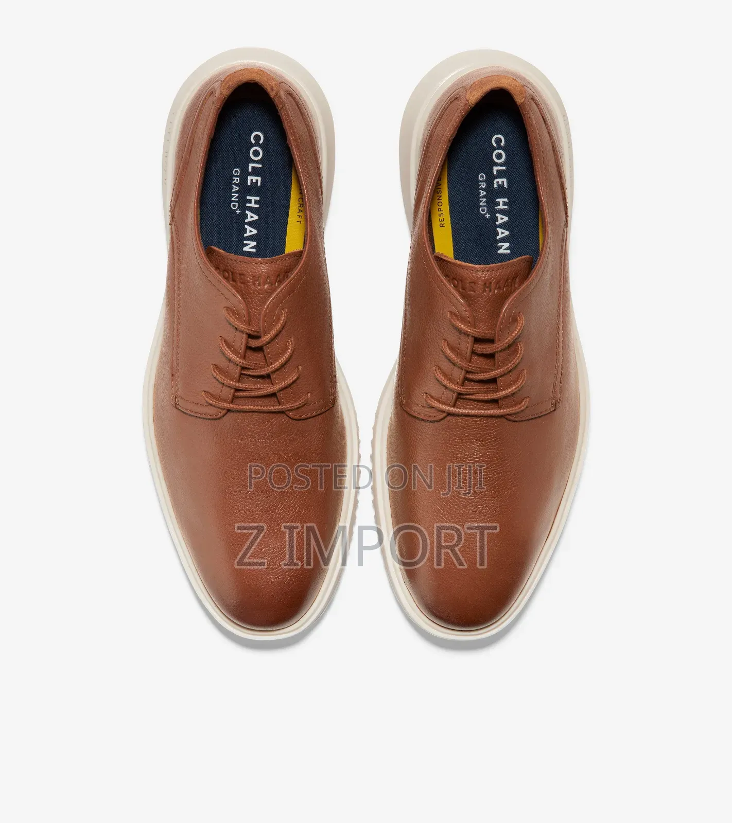 Cole Haan Men's Grand+ Plain Toe Oxfords British Tan Leather Shoe