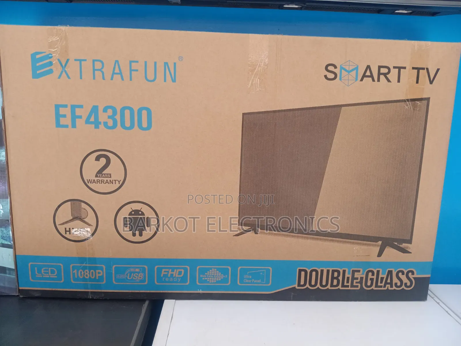 Xtrafun Smart Led TV 43 Inch Andraid Doubel Gelass 2026 Hi Fi Speaker