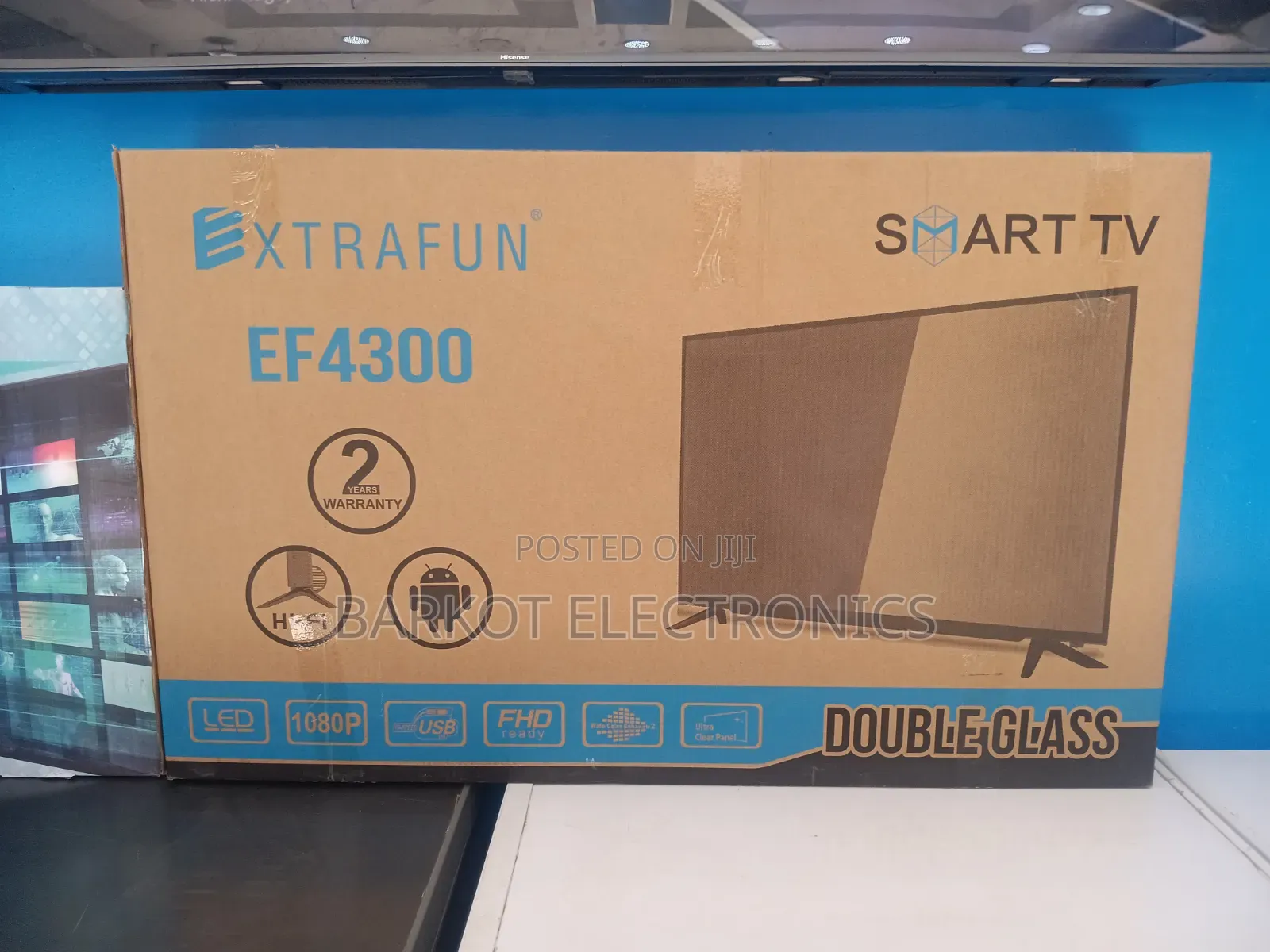 Xtrafun Smart Led TV 43 Inch Andraid Doubel Gelass 2026 Hi Fi Speaker