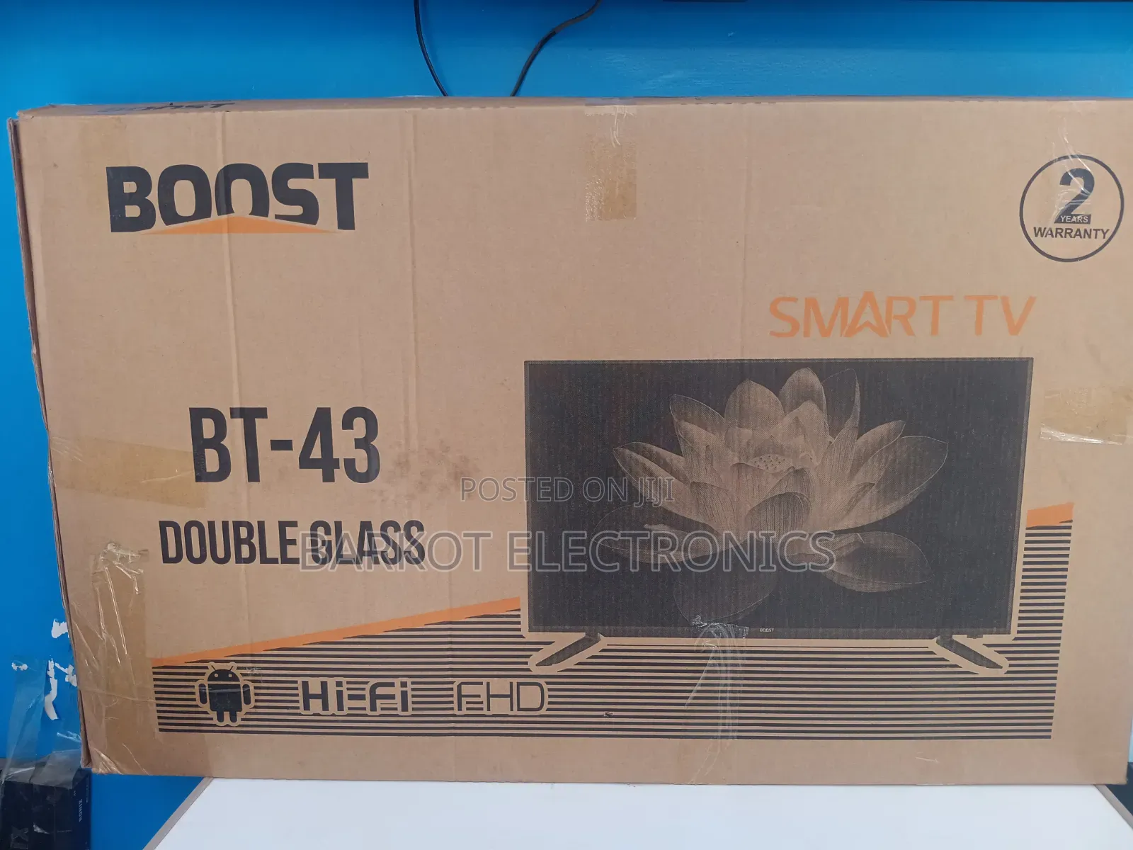 Boost Smart Led TV 43 Inch Andraid Doubel Gelass Adis 2026 Hifi Spe