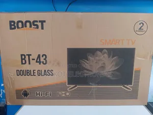 Boost Smart Led TV 43 Inch Andraid Doubel Gelass Adis 2026 Hifi Spe
