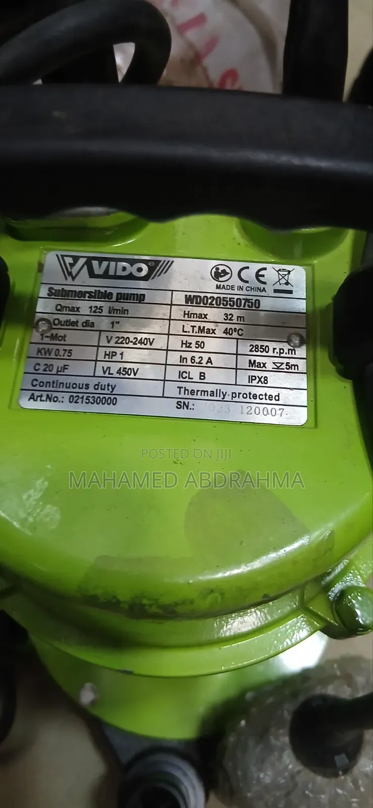 ViDO Submersible Pump 1Hp H.max 32 M