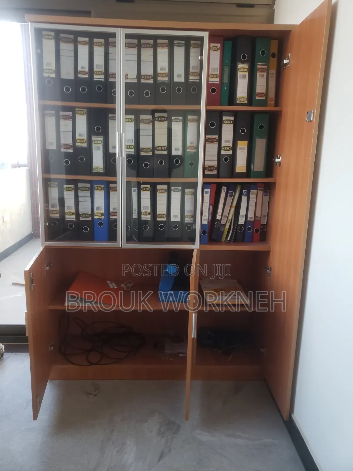 Large Desk + Filing Cabinet + Office Chair