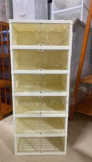 Foldable Plastic Shoes Rack and Multipurpose Organizer የጫማና የልብስ ቁምሳጥን