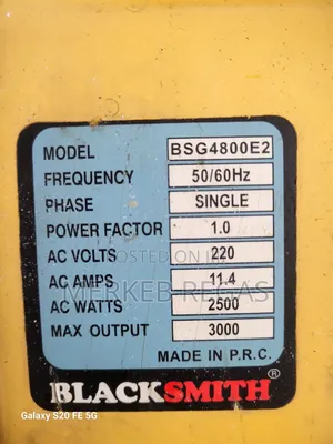 Blacksmith BSG4800E2 Portable Petrol Generator (3.0 kW) – Almost New