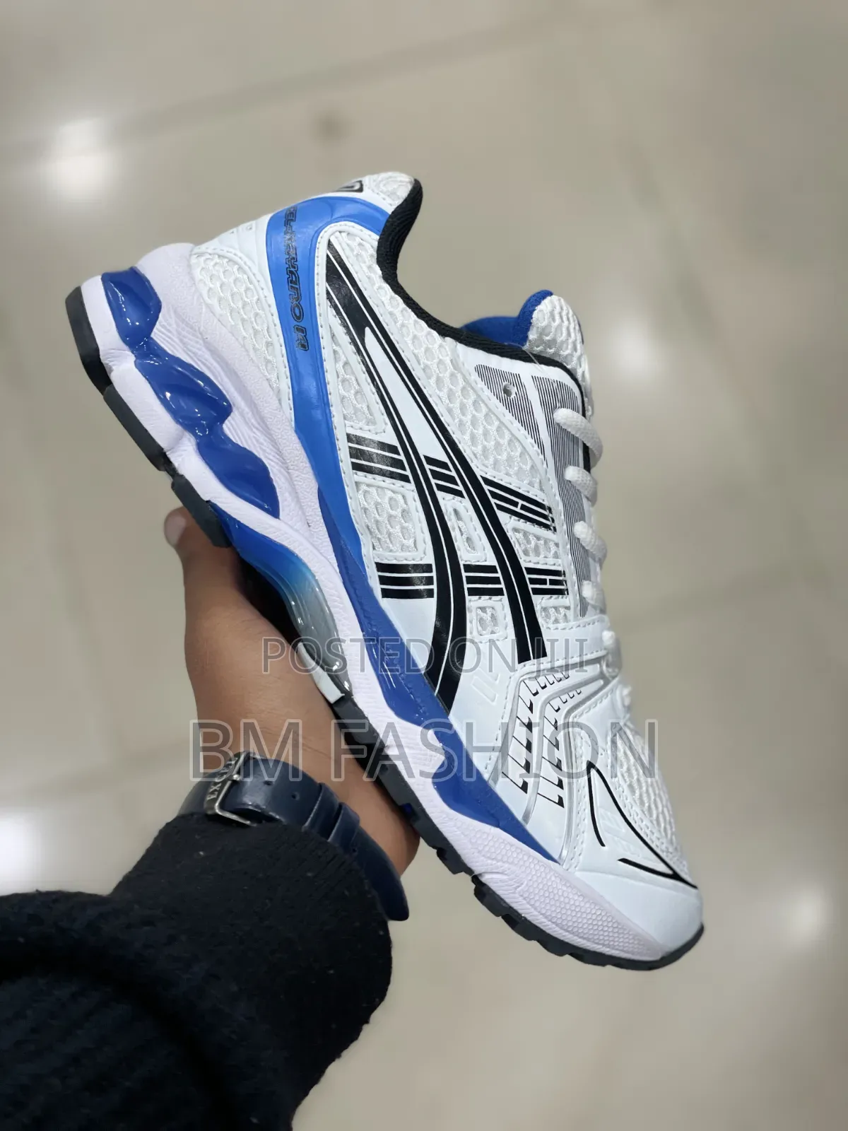 Asics Blue Trim Athletic Sneakers With Breathable Upper
