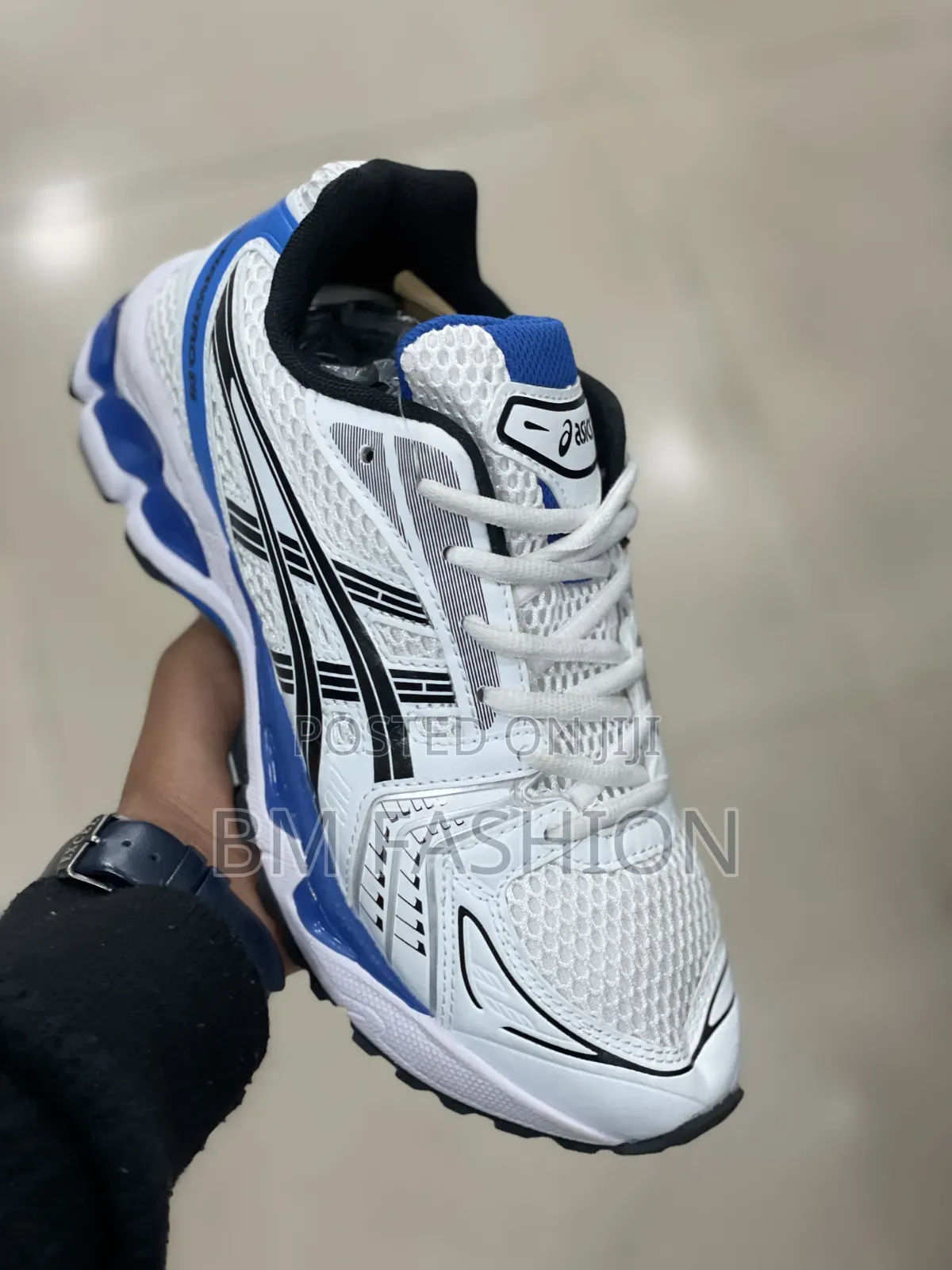 Asics Blue Trim Athletic Sneakers With Breathable Upper