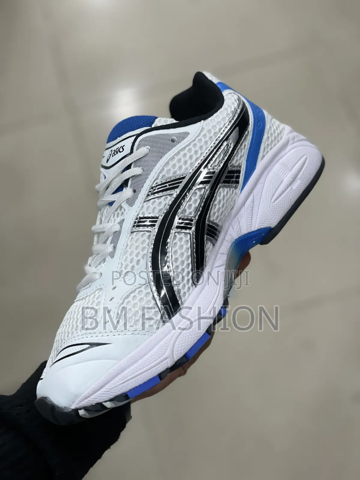 Asics Blue Trim Athletic Sneakers With Breathable Upper