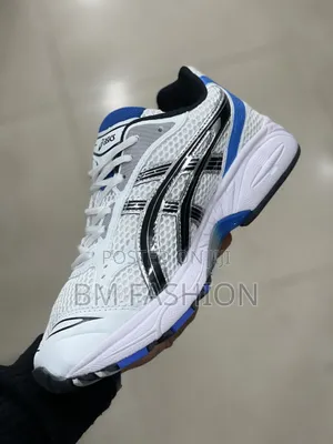 Asics Blue Trim Athletic Sneakers With Breathable Upper