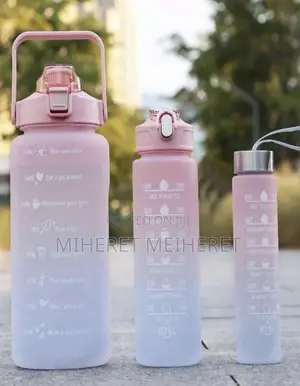 1pc 2l/750ml/300ml Large Capacity Pink Gradient PC Material Water
