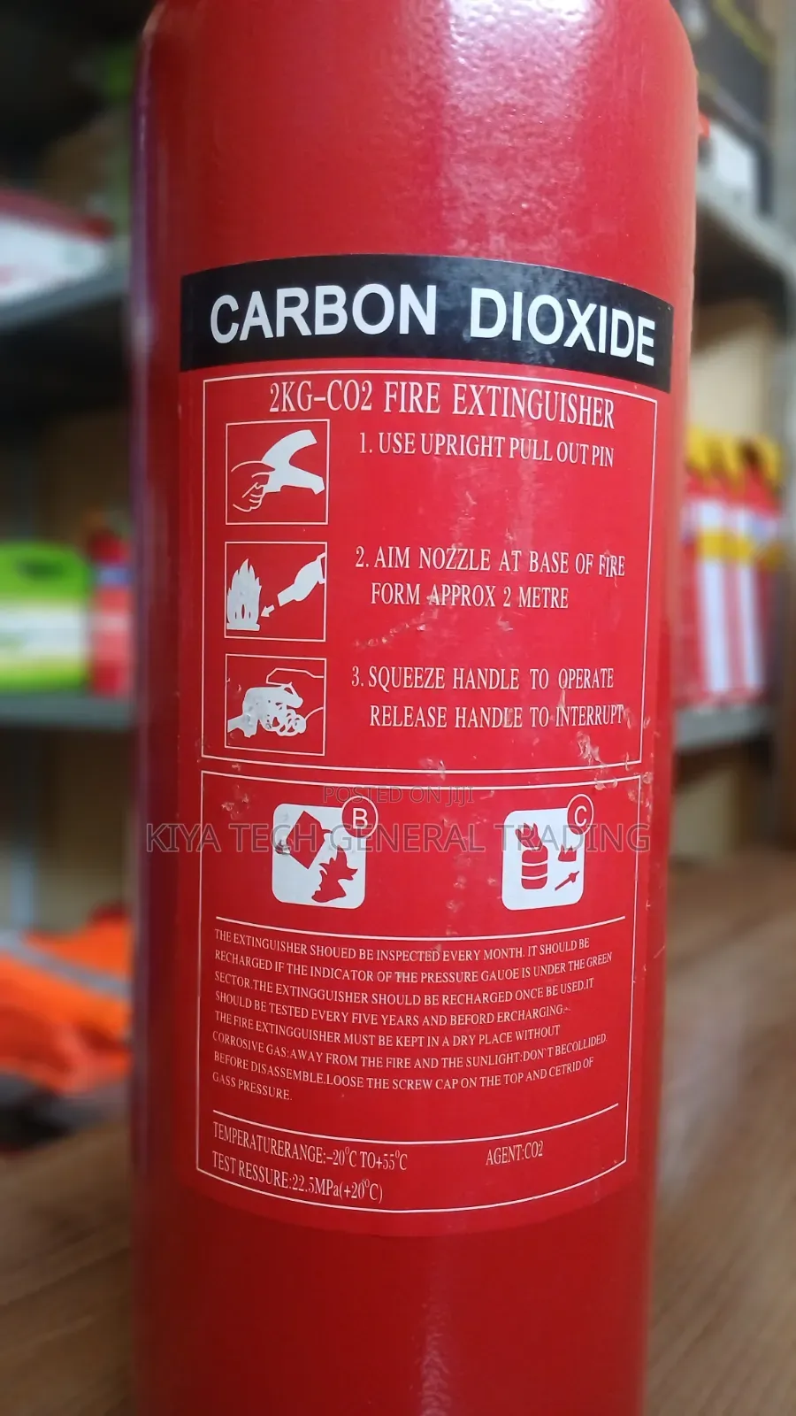 2kg Co2 እሳት ማጥፊያ ኤሌክትሪክ እና ተቀጣጣይ ዘይቶች አካባቢ ተመራጭ ነው