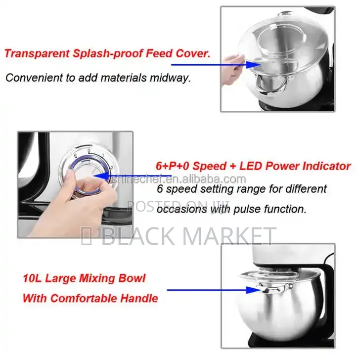 Sonifer Stand Mixer - 12L ሊጥ እና እንቁላል መቀላቀሊያ