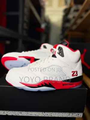 Nike Air Jordan 5 Retro "Fire Red" White/Red Unisex Sneakers