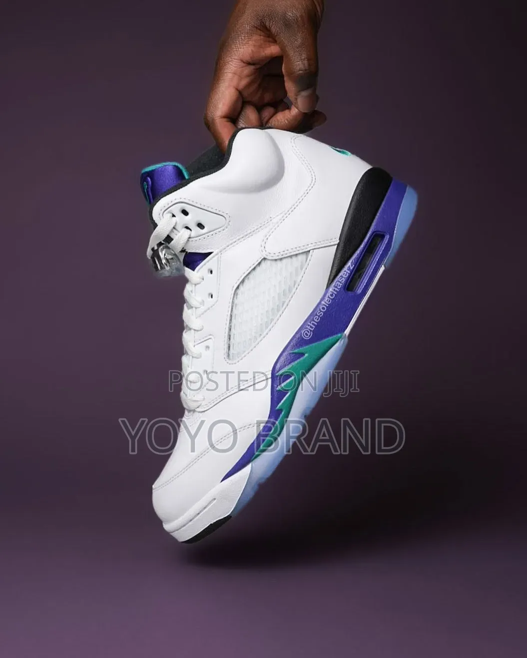 Air Jordan 5 Retro OG "Grape" White/Blue Fashion Boots