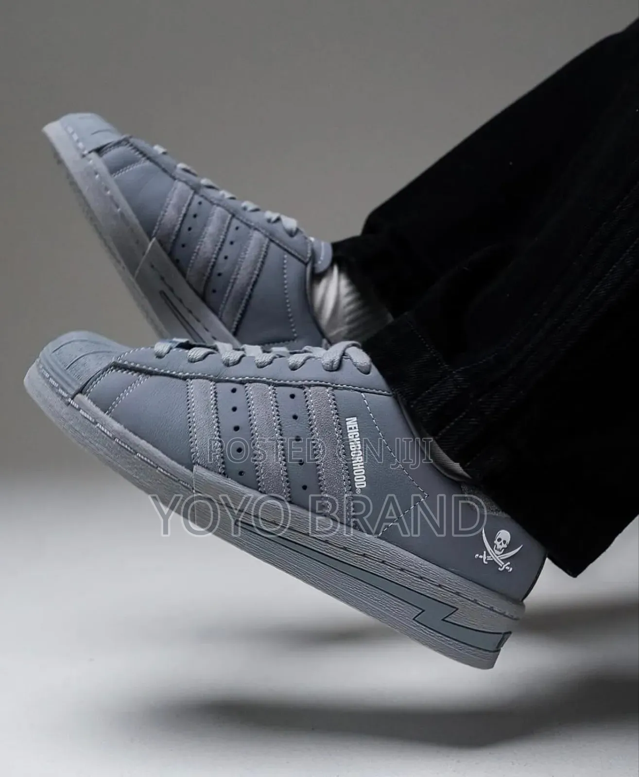 Adidas Superstar X Neighborhood Light Gray Unisex Fashion Shoes