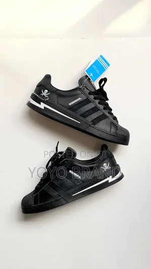 Adidas Superstar X Neighborhood Sneaker Full Black Unisex Fashion Shoe
