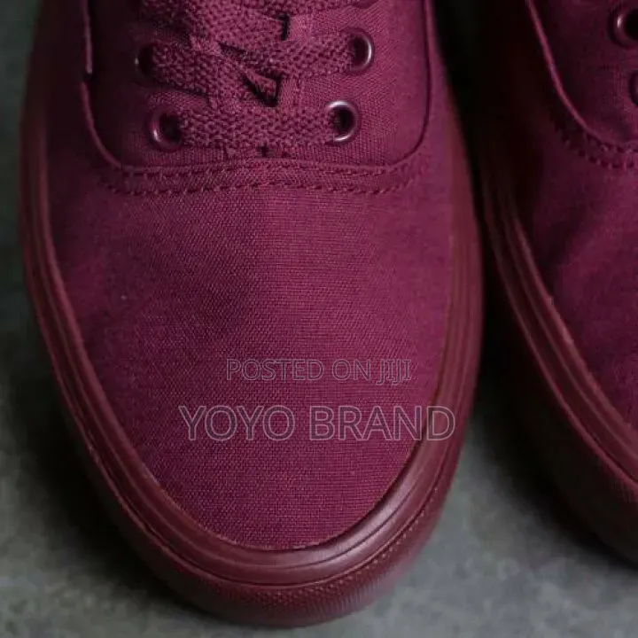 Vans Canvas Low-Top Burgundy Unisex Fashion Shoes