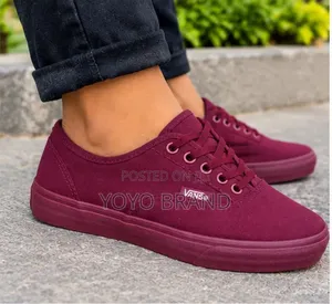 Vans Canvas Low-Top Burgundy Unisex Fashion Shoes