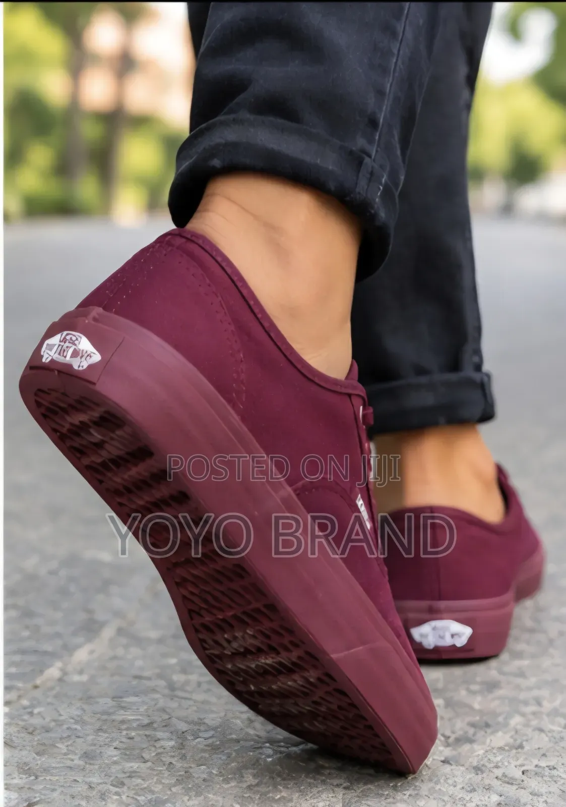 Vans Canvas Low-Top Burgundy Unisex Fashion Shoes