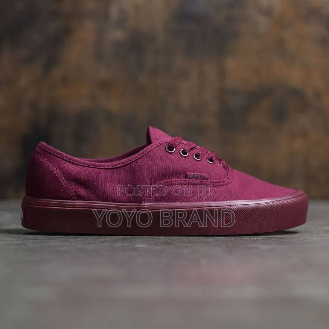 Vans Canvas Low-Top Burgundy Unisex Fashion Shoes