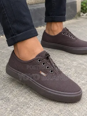 Vans Canvas Low-Top Dark Brown Unisex Fashion Shoes