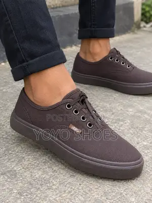 Vans Canvas Low-Top Dark Brown Unisex Fashion Shoes