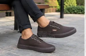 Vans Canvas Low-Top Dark Brown Unisex Fashion Shoes
