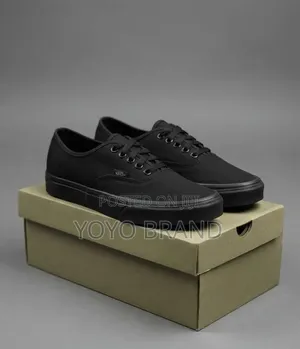 Vans Canvas Low-Top "Triple Black"unisex Fashion Shoes