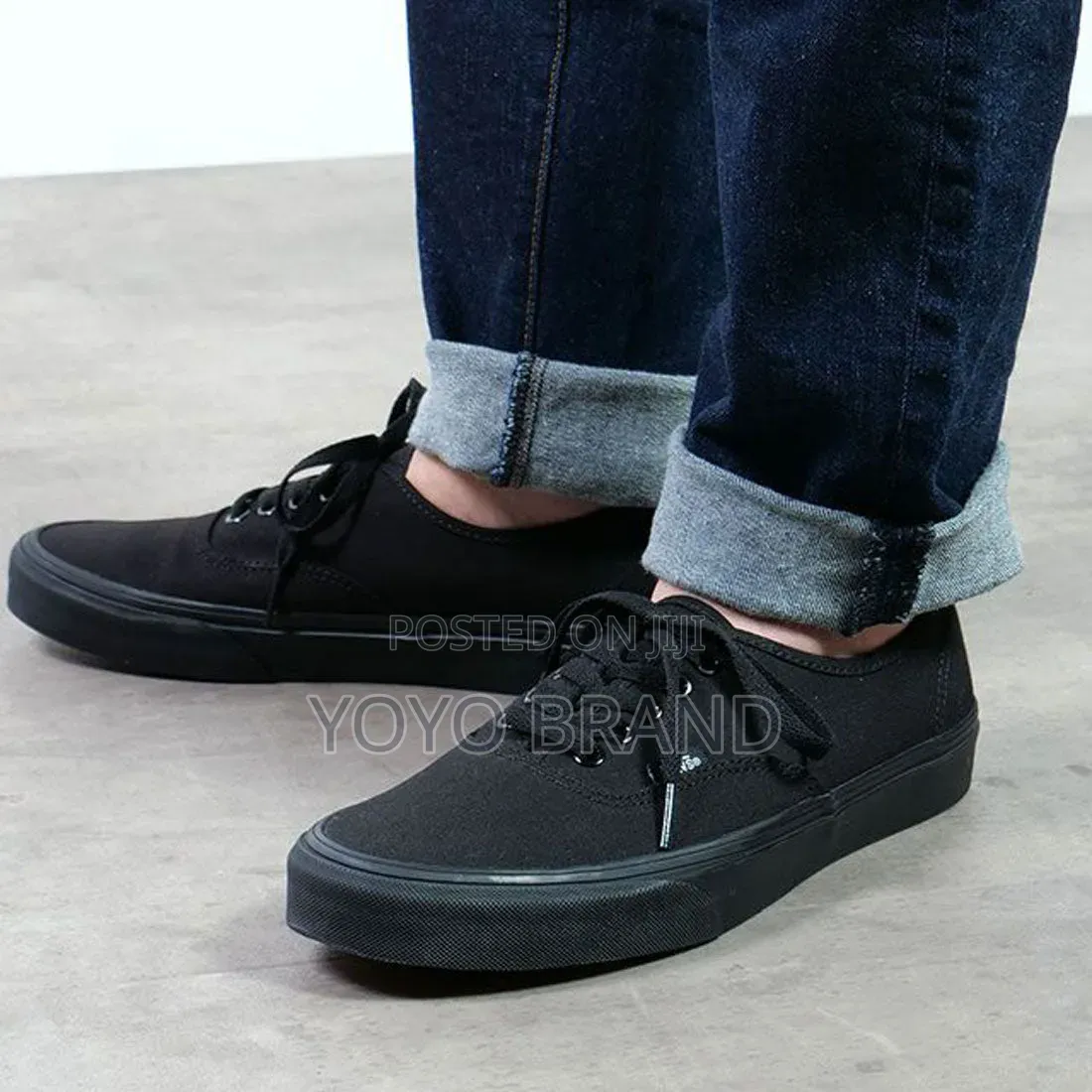Vans Canvas Low-Top "Triple Black"unisex Fashion Shoes
