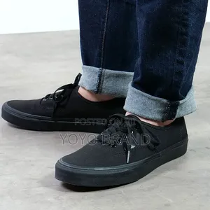 Vans Canvas Low-Top "Triple Black"unisex Fashion Shoes