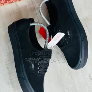 Vans Canvas Low-Top "Triple Black"unisex Fashion Shoes