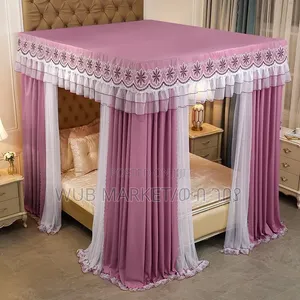 Luxury 4-Sided Double Canopy Mosquito Net ባለ 2 ተደራቢ ዘመናዊ ዛንዚራ